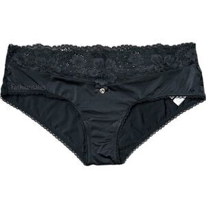 Victorias Secret Body Supersoft Satiny Lace waist Hiphugger panty black Small